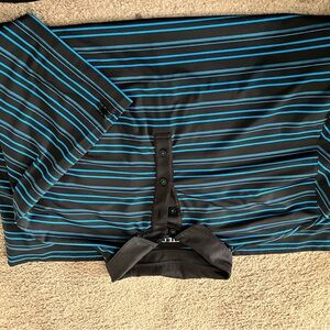 Black and Blue Striped Polo Shirt